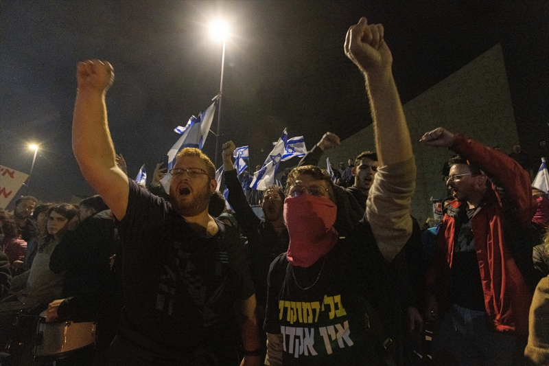 Batı Kudüs'te Netanyahu hükümetinin “yargı reformu” protesto edildi