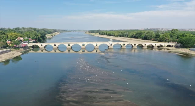 Edirne’de  Meriç ve Tunca nehirlerinin su seviyesi düştü