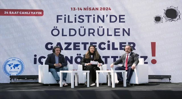 İstanbul’da, Filistin’de öldürülen gazeteciler için 24 saat sürecek tepki yayını başladı