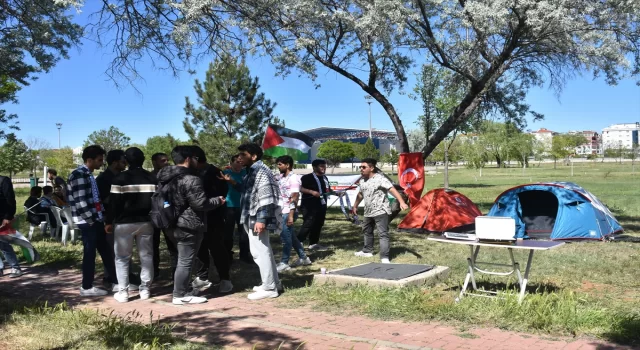 Afyon Kocatepe Üniversitesinde Gazze’ye destek için çadır nöbeti başlatıldı