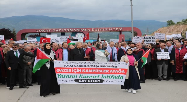 Tokat’ta üniversite öğrencileri İsrail’in Gazze’ye yönelik saldırılarını protesto etti