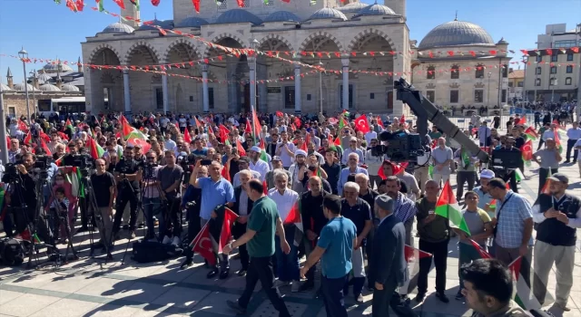 Konya’da İsrail’in Filistin ve Lübnan’a yönelik saldırıları protesto edildi