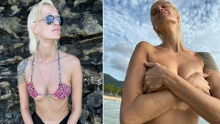 Didem Soydan bikini üstünü çıkardı