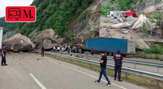 Artvin’de heyelan: Kayaların altında kalan TIR'daki 1 kişi hayatını kaybetti