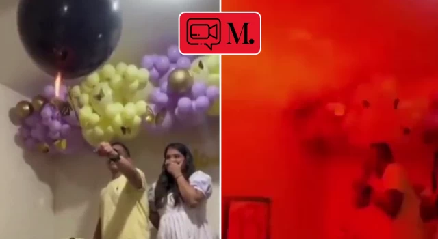 Cinsiyet partisinde helyum dolu balon bomba gibi patladı